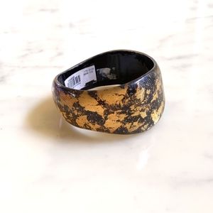 NWT. The Limited 1.35"-1.5" Uneven Width/Thickness Gold Pattern Bangle Bracelet.